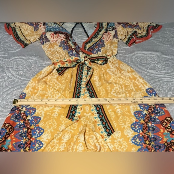 Flying Tomato Bohemian Yellow and Blue Jumpsuit - Picture 3 of 15